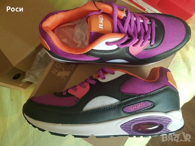 Дамски спортни обувки, маратонки в лилав, бял и черен цвят - нови - 38 и 39 номер, снимка 2 - Маратонки - 24531015