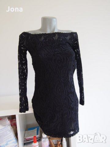 Малка черна рокля с голи рамене , снимка 6 - Рокли - 25556560