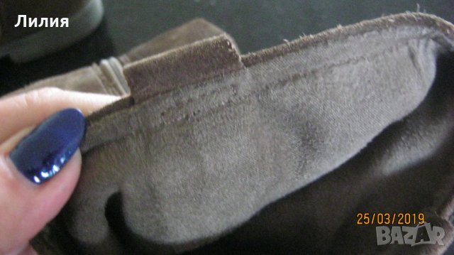 Пролетни ботуши Clarks UK 2,5  EUR 35, естествен велур, снимка 10 - Детски обувки - 24812084