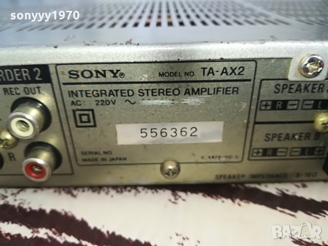 sony model ta-ax2 amplifier-made in japan-внос швеицария, снимка 14 - Ресийвъри, усилватели, смесителни пултове - 26027660