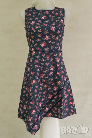 Тъмносиня лятна рокля на цветя марка Cocoviu S, снимка 2 - Рокли - 22284254