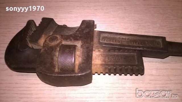 АНТИКА-drop forged-steel 14 in-40см-с дървена дръжка-внос швеицария, снимка 2 - Други инструменти - 18429878