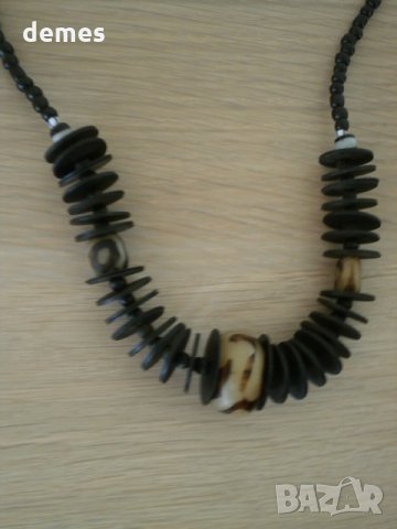 Колие от камилска кост в гръндж стил-7, снимка 2 - Колиета, медальони, синджири - 24386308