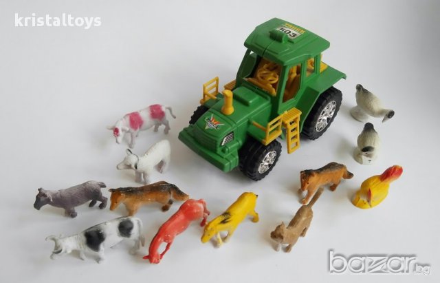 Комплект детски играчки за торта с трактор и домашни животни, снимка 2 - Рисуване и оцветяване - 15483876