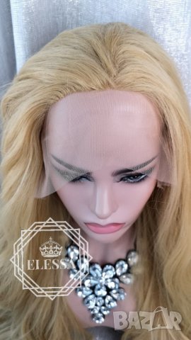 Lace Front LUXYRY WIG ELESSA Дълга Натурално Руса Перука Код 1007, снимка 7 - Аксесоари за коса - 25704219