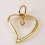  златен медальон сърце и цирконий - 0.80 грама, 14 карата, снимка 2