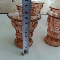 антикварен сервиз цветно розово стъкло , снимка 4 - Антикварни и старинни предмети - 26203494
