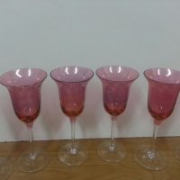 Сервиз чаши за вино цветно стъкло, снимка 6 - Антикварни и старинни предмети - 22450614