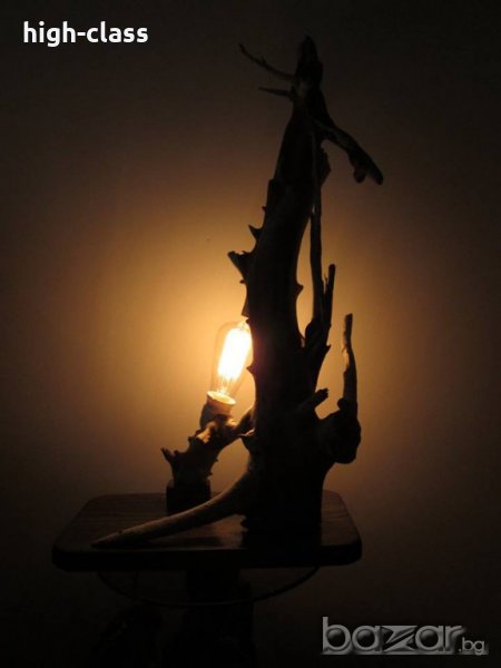 Промоция ДИЗАЙНЕРСКА ЛАМПА DRIFTWOOD КОРЕН СТАР ДЪБ УНИКАЛНА EDISON КРУШКА, снимка 1