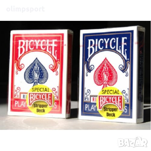 Карти за игра Bicycle Специални Stripper deck нови сини и червени, снимка 1