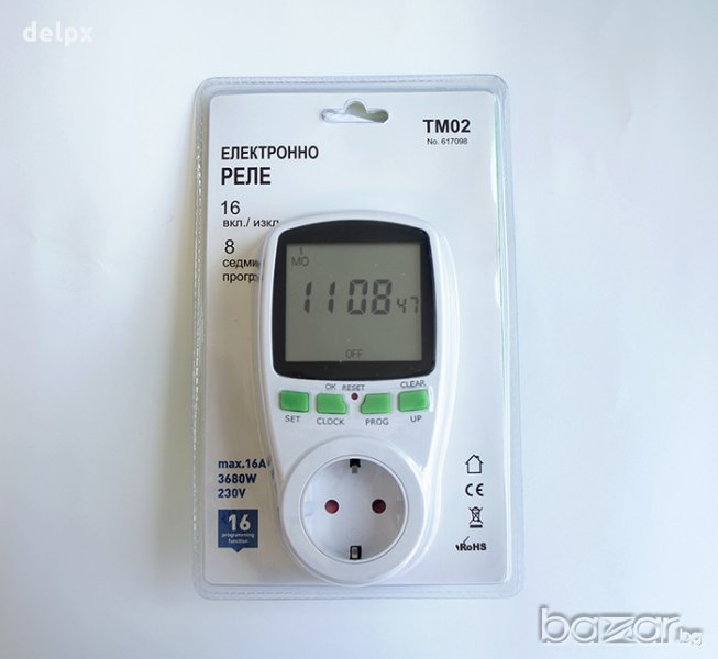 Мрежови електронен таймер голям дисплей 220V, снимка 1