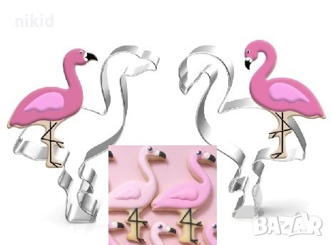 Двойка фламинго Пеликан 2 бр метален резец форма тесто фондан бисквитки декорация украса, снимка 1