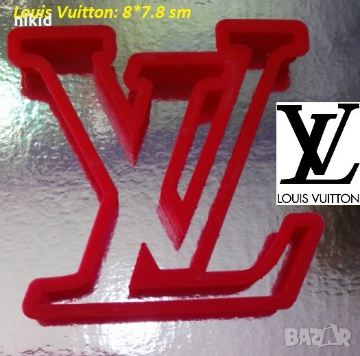 Louis Vuitton LV голям Пластмасов резец лого форма за тесто бисквитки фондан торта украса и др, снимка 1