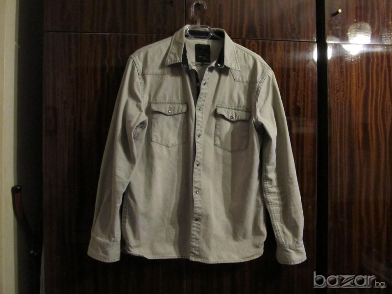 ► мъжка дънкова риза Henry choice със стилна и здрава материя размер L с капси , снимка 1