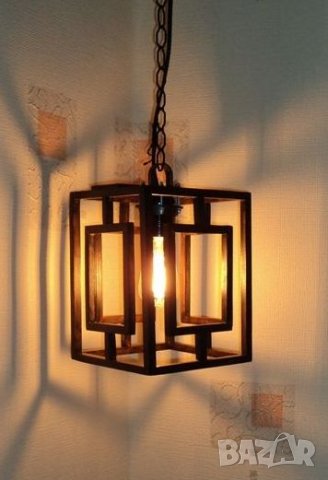 Висяща декоративна дървена лампа, снимка 2 - Полилеи - 21772308