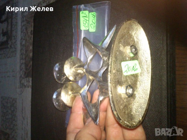 Стар месингов свещник посребрен, снимка 5 - Антикварни и старинни предмети - 23200015