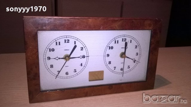 herralz-двоен часовник-25х15х5см-внос швеицария, снимка 5 - Антикварни и старинни предмети - 18226640