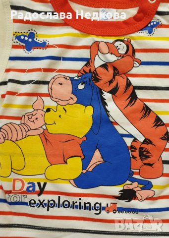 Тениска Мео Пух и Приятели - 2 цвята - 68,74 см, снимка 4 - Бебешки блузки - 10439779