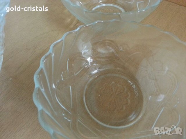 Голяма стъклена купа с две купички , снимка 6 - Аксесоари за кухня - 22390435