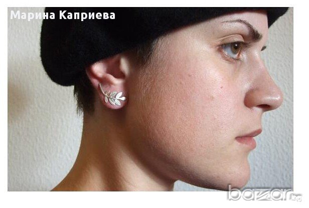 Обеци "Златисто или сребристо листо" /С-20/, снимка 3 - Обеци - 14790037