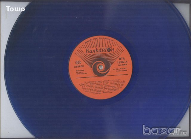 грамофонна плоча  Синя - за декорация, снимка 3 - Декорация за дома - 11191769