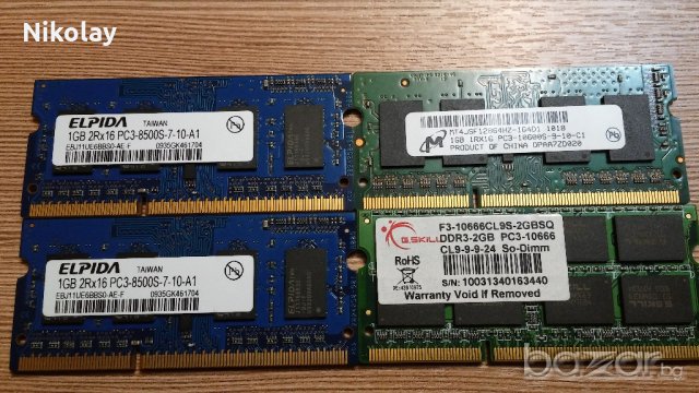 ПАМЕТИ ЗА ЛАПТОП, SO DIMM, DDR2, DDR3,, снимка 2 - RAM памет - 19550365