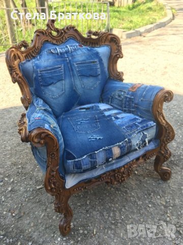 Дънкови изделия / Ръчно изработени, снимка 5 - Дивани и мека мебел - 24866461