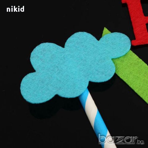 топер сламки с надпис BIRTHDAY за рожден ден украса за торта, снимка 2 - Други - 12692640