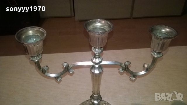 Silver plated-made in hong kong-антика-свещник- внос швеицария, снимка 8 - Колекции - 24209220