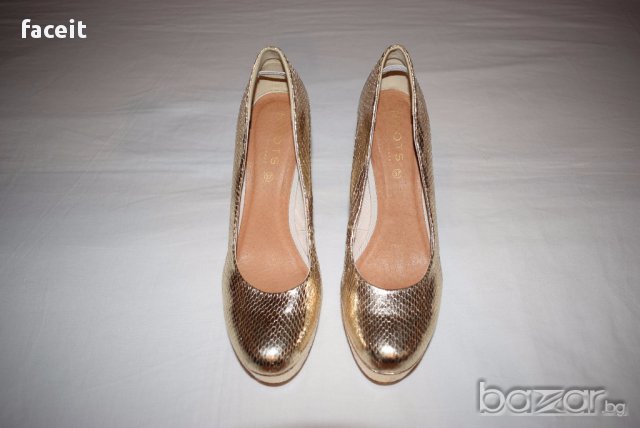 ROOTS! - 100% Оригинални страхотни дамски обувки на ток от Норвегия / Златисти / Блестящи / Луксозни, снимка 8 - Дамски обувки на ток - 17279016