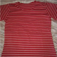 Червена тениска на райета, снимка 1 - Тениски - 15627254