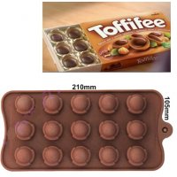 Тофифи Toffifee бонбони силиконов молд форма калъп декорация торта шоколад фондан лед желирани гипс, снимка 1 - Форми - 23345337