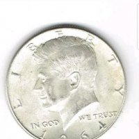 AU-UNC 50 Cents JFK 1964 Philadelphia Mint, снимка 1 - Нумизматика и бонистика - 20221683