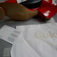 Дамски  червени сандали Chloé 100 % кожа ,100 % оригинални , снимка 10 - Сандали - 18710549