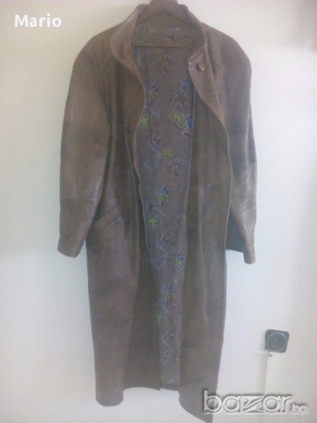 Италианско кожено палто - дамско - тележка кожа - перфектно..!! , снимка 1