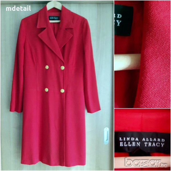 Ellen Tracy - червено пролетно/есенно манто/тренч/шлифер, снимка 1