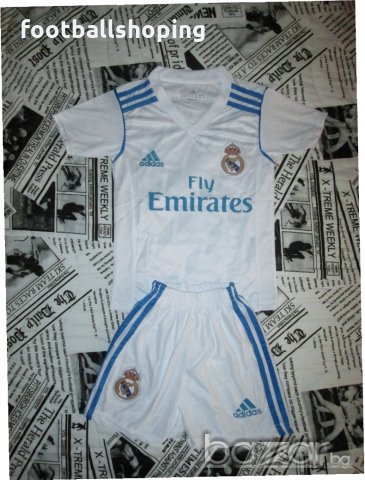 Adidas РЕТРО- детски екип Реал М. - Бензема 9 бяло размер 104, снимка 2 - Детски комплекти - 18572320