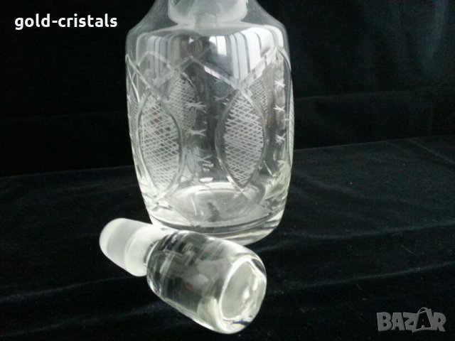 Ретро гравирани чаши и  гарафа  , снимка 10 - Антикварни и старинни предмети - 24105700