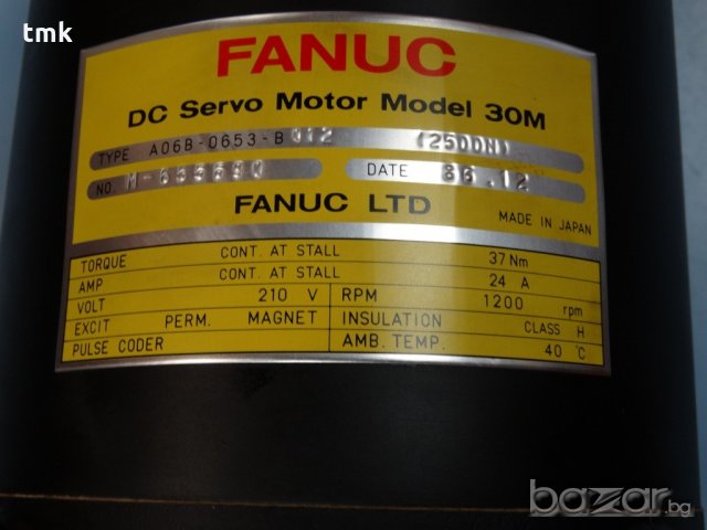 Двигател FANUC 30M, правотоков, модел със и без спирачка, снимка 8 - Други машини и части - 20730032
