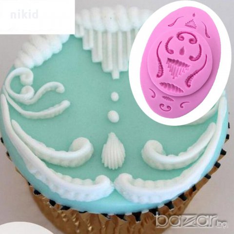 микс дребни орнаменти силиконов молд форма за кант ъгли декорация торта фондан