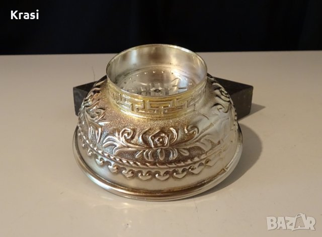 Посребрена медна купичка за ядки,маркирана, снимка 3 - Антикварни и старинни предмети - 26180047