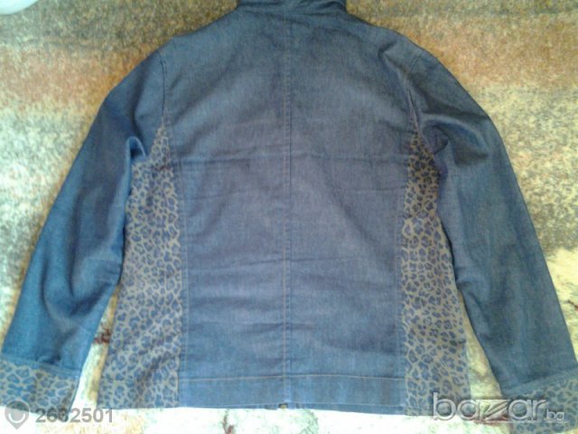 дънково  сако с леопардов мотив, снимка 5 - Сака - 7054637