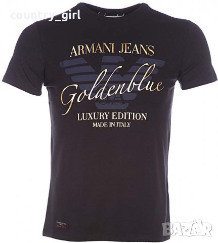 Armani Jeans Golden blue luxury edition - страхотна мъжка тениска, снимка 1 - Тениски - 26019234