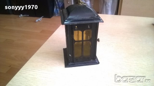 Фенер-метален-17х10х10см-внос швеицария, снимка 5 - Антикварни и старинни предмети - 17868797