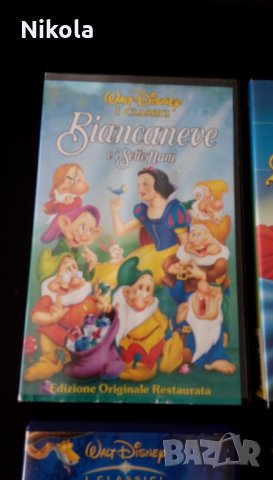 VHS видео касетки с анимация  BIANCANEVE E I SETTE NANI, снимка 2 - Анимации - 24954635