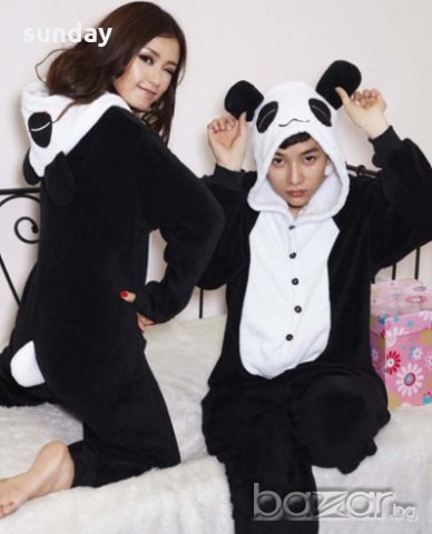  НАЛИЧНА пухкава пижама панда детски и за възрастни, снимка 1 - Нощници - 17456820