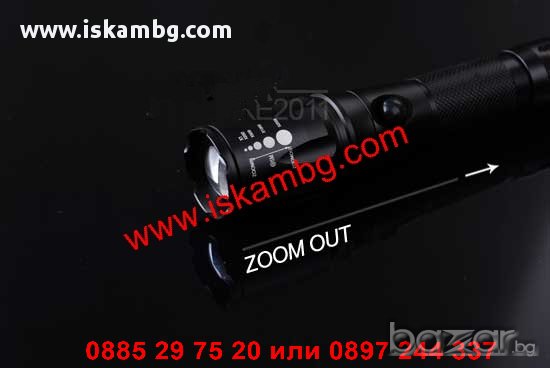 Cree Led фенер със ZOOM 1600 LM - код T6-0478, снимка 8 - Екипировка - 12392189