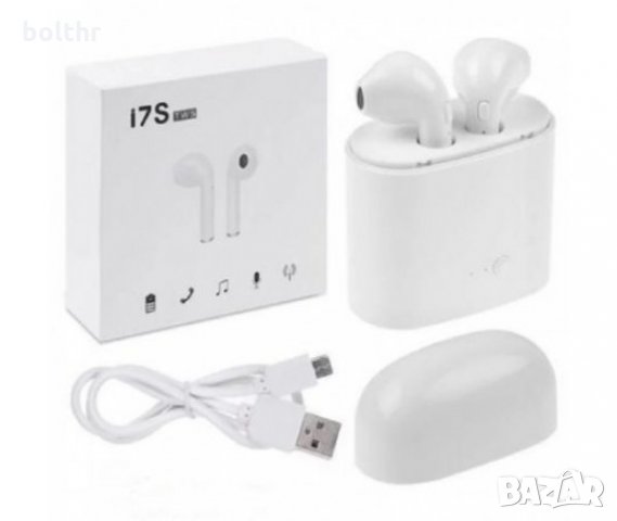 Безжични Bluetooth слушалки I7 TWS със зарядна станция, снимка 2 - Слушалки, hands-free - 24601973