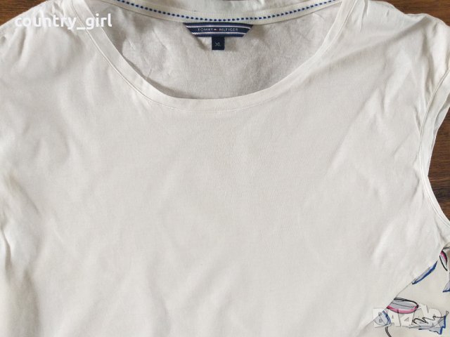 Tommy Hilfiger Top asimmetrico Snow White / Hatty Prt - страхотен дамски потник, снимка 4 - Потници - 26018850