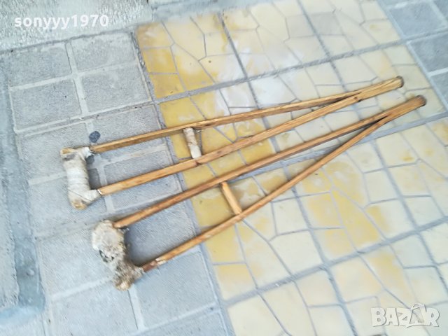 ретро патерици 2бр-110х17см-дърво, снимка 6 - Колекции - 26144824